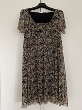 Mamalicious Kleid MLEMRA Umstandsmode schwarz Blumenmuster bunt langärmelig Gr L