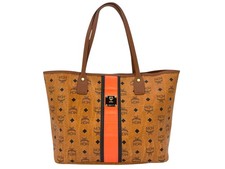 MCM Visetos Shopper Bag Tasche Medium Schultertasche Stripe Henkeltasche Logo