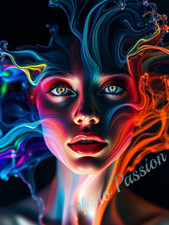 Foto A4 Portrait Frau Neon