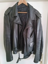 Lederjacke Gr.52 oldschool Rindsleder schwarz 