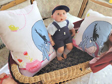 IA Esel Winnie Pooh - 2-tlg. - Kissen Set - Puppenbett Puppenwagen Garnitur 
