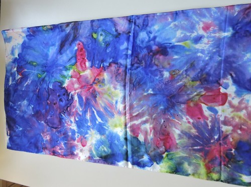 Seidentuch selbst coloriert - ,