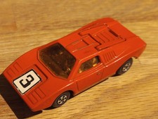 LAMBORGHINI COUNTACH ROT AMBER WINDOWS MATCHBOX SUPERFAST No.27 ENGLAND VON 1973