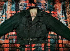 DAKOTA USA BIKER VINTAGE LEDERJACKE SCHWARZ MOTORRAD GRÖSSE XXL 2XL TOP ZUSTAND