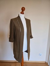 ESPRIT offene Strickjacke M, 38 braun, khaki Turn up Ärmel