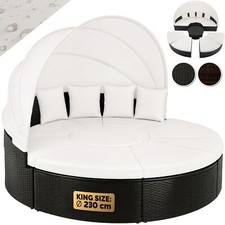 CASARIA® Doppelliege Sonneninsel 230cm Lounge mit Faltdach Polyrattan Sitzgruppe