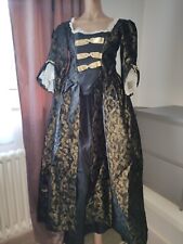 Barock Rokoko Kleid Gothic WGT Schwarz Gold Jacquard 