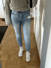 Jeans, Vintage Fit High Waist, Blau, Destroyed, H&M, Gr. 27