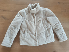 Zara Damen Kunstfell Jacke Gr. L  Fell beige natur creme Top w. neu