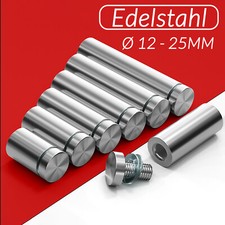 Schilderbefestigung Edelstahl Abstandshalter schraubbar Glas Ø 12-25mm PS:0-16mm