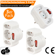 3x Steckdosenadapter 3Fach