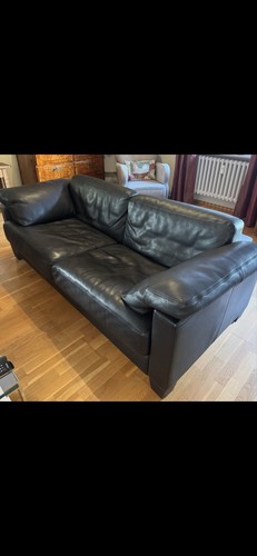 Schwarzes leder sede sofa - sede,
