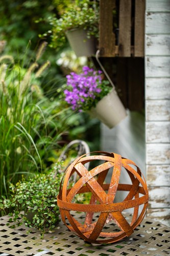 Kugel 20cm metall - 20cm, edelrost