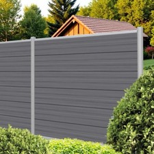WPC Sichtschutzzaun Grau XL -