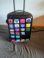 Saxoline Koffer Trolley Bordgepäck S 54 cm Schwarz mit Motiv guter Zustand