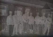 Antike Foto Glasplatte, Glasnegativ - 9. & 6. Unteroffiziersgruppe - 1908 - rar