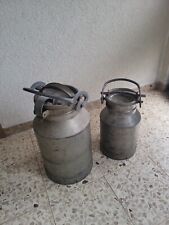 Milchkanne Melkkanne 2x klein und groß mit Deckel Metall Vintage Dekoration 