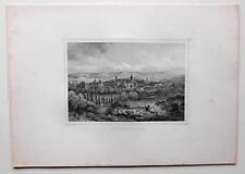 Hildburghausen Gesamtansicht - Stich, Stahlstich von Poppel um 1870 