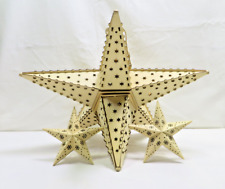 3D Holzstern, LED beleuchtet, 42cm.(HxBxT) + 2 kleine Holzsterne LED Beleuchtet.