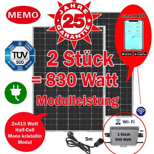 830 800 w - w, balkonkraftwerk