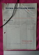 RHEWA Mettmann 1938 Rechnung