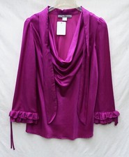 Satinbluse lila 46 Seidenbluse