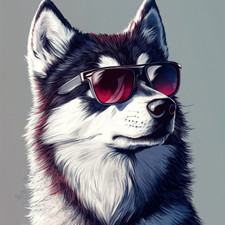 Wandtattoo Aufkleber Husky mit