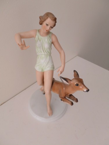 Rosenthal figur frau mit - figur, reh