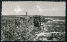 2x Echt Foto AK - Steilküste Helgoland Leuchtturm auf Oberland Sturm Brandung