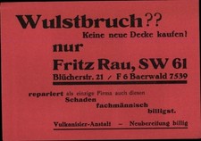 Ak Vulkanisier Anstalt Fritz Rau, Neubereifung bei Wulstbruch - 2622290