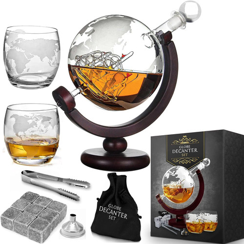 Whiskey karaffe globus set - karaffe,