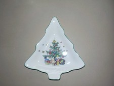 Nikko Japan Tannenbaum Schale Weihnachten Porzellan Teller Happy Holiday