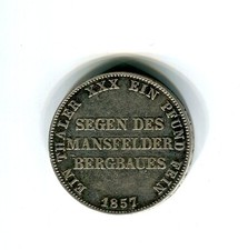 Preußen Ausbeutetaler 1857 Mansfelder Bergbau Silber (M4172)