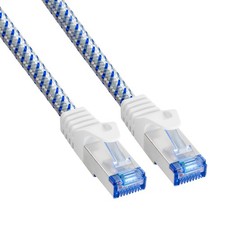 15m LAN Kabel CAT8 Netzwerkkabel Patchkabel Nylon geschirmt 40Gbit 2000Mhz weiß