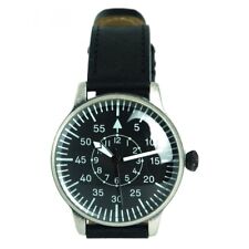 FLIEGERUHR RETRO MIL-TEC® BLACK DIAL Armee Uhr Pilotenuhr Luftwaffe Lederarmband