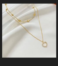 Damen Halskette Edelstahl  Kette Collier Halsband Schmuck  38cm