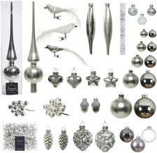 Christbaumschmuck Glas Weihnachtsbaumschmuck Christbaumkugeln silber glanz matt
