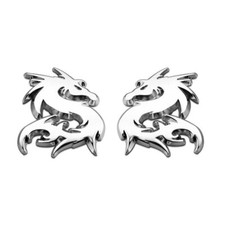 Silberne Drachen Metall Auto-Emblems 1 Paar- Universal Tuning Zubehör Motorhaube