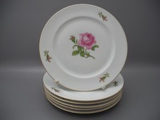 Fürstenberg 6 Kuchenteller Rote Rose Alt Fürstenberg Dessert Goldrand