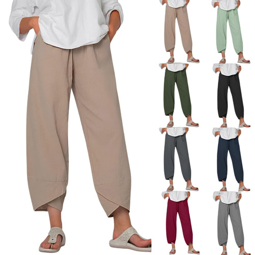 Italy hose damen - damen, leinenhose