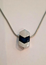 Halskette von ENERGETIX; Kette edelstahl mit Anhänger edelstahl-Schwarz