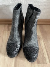 Stiefelette Mustang ungfüttert Glencheck/Leomuster grau/schwarz  N E U    Gr. 39