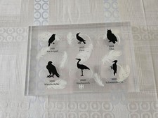 Acrylbox für 6 X 20 Euro Gold Heimische Vögel 2016 - 2021 .