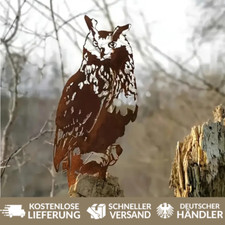 Rostige Eule Deko Edelrost Metall Vogel Stecker Gartendeko Rostoptik Premium