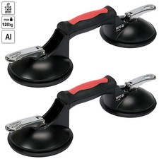 Doppel Saugheber Saugnapf Vakuumsauger je. 120 kg Gummisauger Alu 2x Glasheber