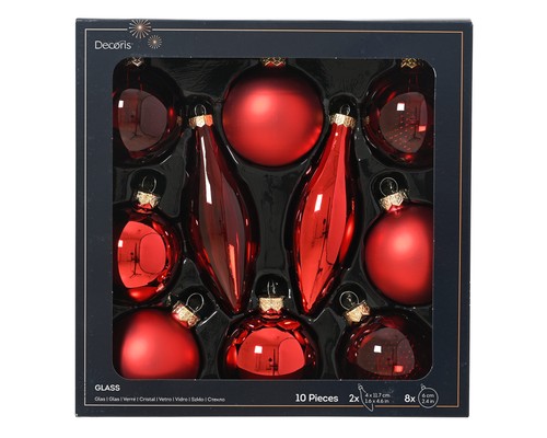 Weihnachtskugeln glas - 10,