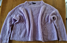 Stradivarius Damen Grob Strick Kasten Pullover Flieder Gr.S/M