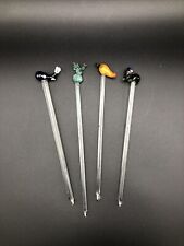 Cocktail Stäbe Glas Handarbeit Unterschiedliche Motive 20cm