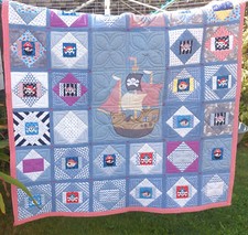 Kinder Bettüberwurf/ Tagesdecke/ Spiel und Stranddecke, Piraten-Patchwork-Quilt