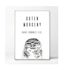 Kunstdruck Eule Guten Morgen